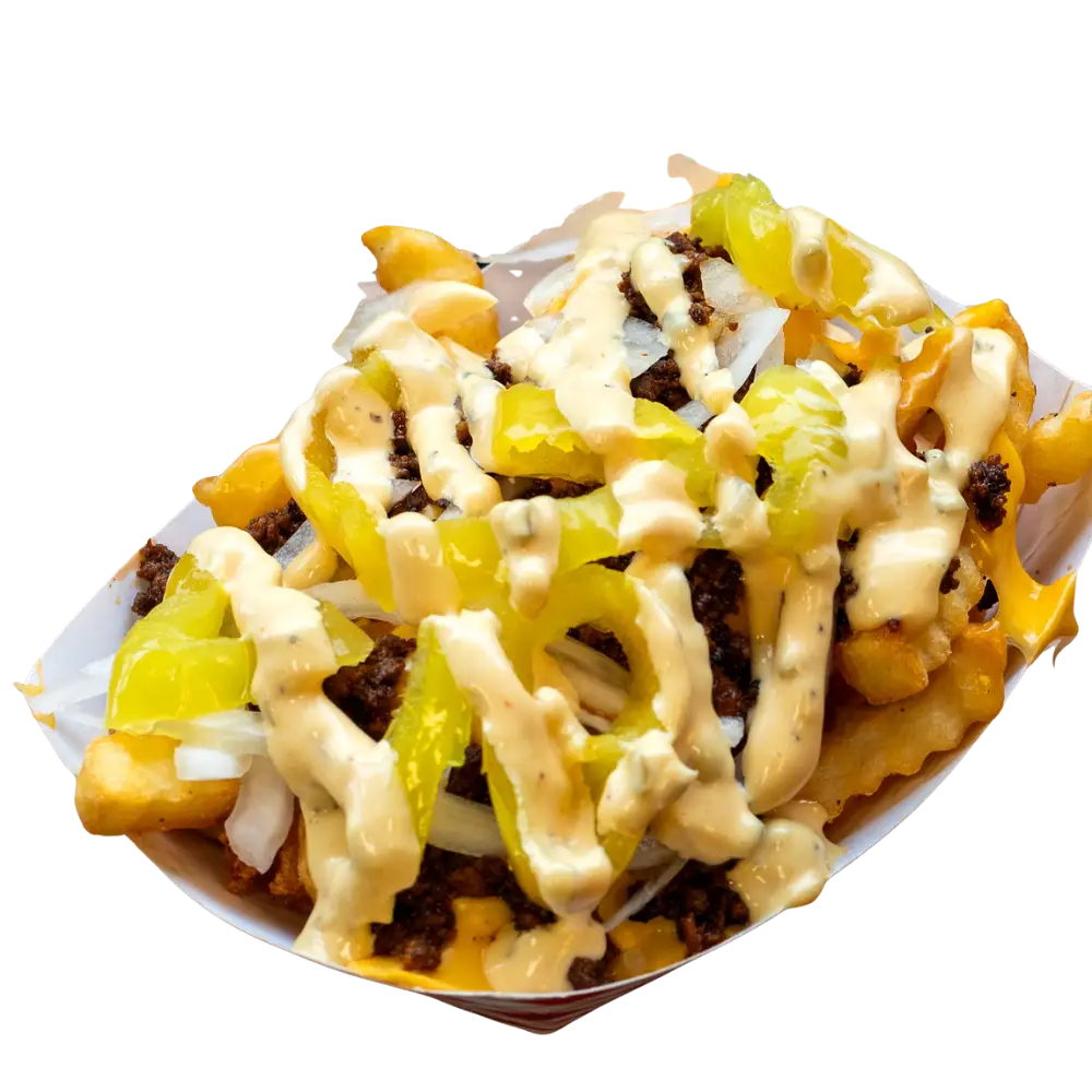 Loaded Vaya Con Dios fries from Little Andy's in Asbury Park